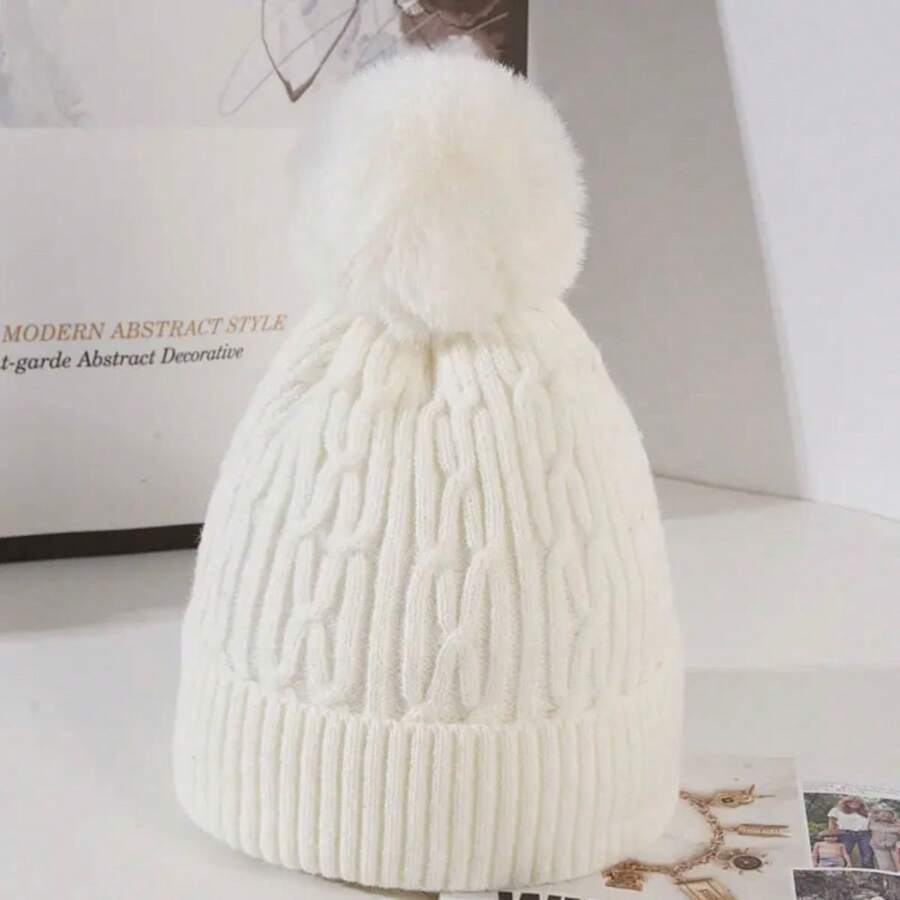 Gorro Grosso de adulto fenminino inverno - Bege - Visão 1