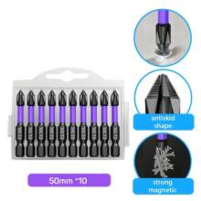 Non-Slip Impact Batch Head Bit Set, Strong Magnetic Cross Screwdriver Bits, Ph2 High Torque Hardness Drill Tip, Tools For Men - Purple and Black - View 13