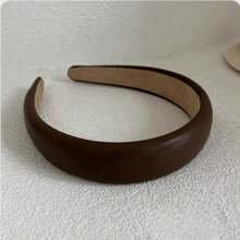 1 pieza Diadema vintage coreana versátil de esponja de PU, aro para el cabello de moda, para mujeres, diadema, aro para el cabello
