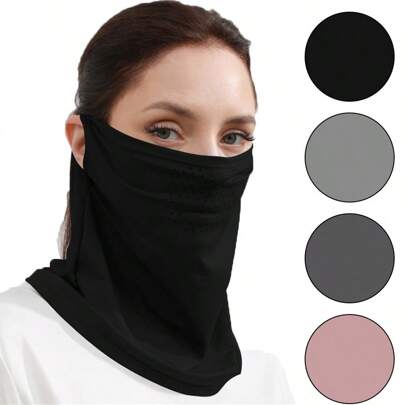 1pc Summer Ice Silk Quick-Dry Breathable Neck Scarf Outdoor Sports Full Face Mask Cycling Motorcycle Hiking Mountaineering Scarf Mask For Women Men