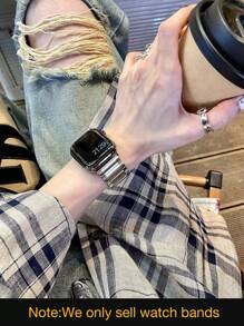 1pc Unisex Stainless Steel Matte 3-Prong Watch Band Strap Fits 38/40/41/44/45/49/42/46mm For Apple Watch S11/SE3/Ultra3/Ultra/SE/SE2/10/9/8/7/6/5/4/3/2/1