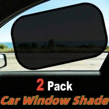 2入組汽車側窗遮陽罩,汽車遮陽窗網suv汽車窗蓋汽車遮陽器,保護嬰兒防炫光和紫外線 - 黑色 - 查看 1