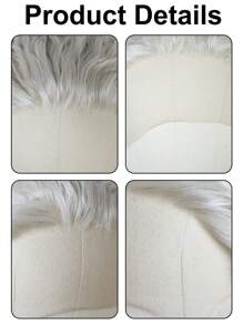 Women's Long Fluffy Silver White Lace Front Wig, Long Curved Synthetic Lace Front Wig, Pre Pulled Natural Hair Line Free Part 13 * 1 High-Definition Transparent Front Lace Silver White Wig, Suitable For Daily Party Role-Playing, Wearing Glue Free Wig, 150% High-Density Soft Fluffy Silver White Synthetic Heat-Resistant Fiber Hair Texture, 26 Inches High Temperature Fiber Wig, Natural Realistic Wig, Elegant Women's Fluffy Curved Curly Hair Wig - White - View 8