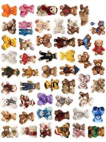 50張毛絨泰迪熊防水貼紙,適用於水瓶禮物、筆記型電腦貼紙、保護貼、電話貼紙、安全帽和車輛貼花 - 彩色 - 查看 3