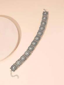Choker com Detalhe de Flor, Presente para Dia dos Namorados, Dia das Mães