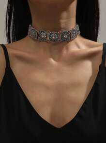 Choker com Detalhe de Flor, Presente para Dia dos Namorados, Dia das Mães