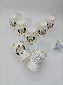 可拋式綿羊系列紙杯，適用於宰牲節派對和集會使用的熱飲和冷飲杯