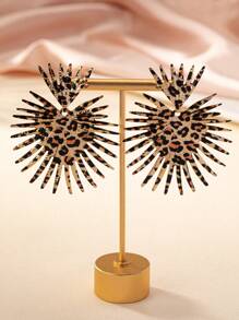 1 đôi Họa tiết Hình học Quá lớn Hoa tai - Nhiều màu - Xem 2