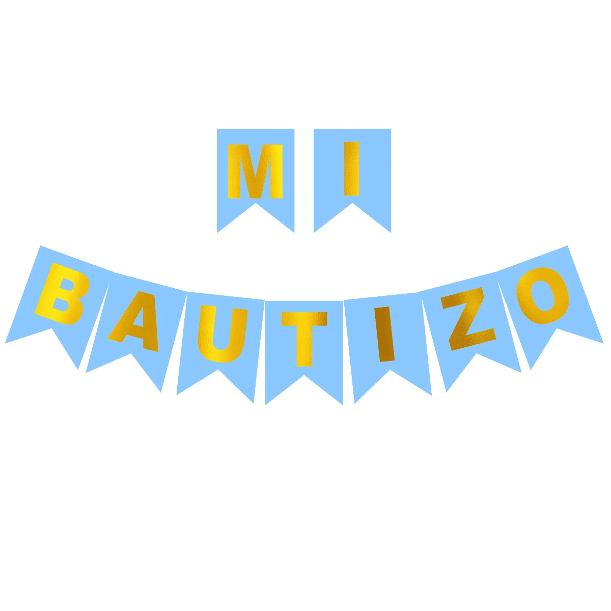 Banderín Letrero Mi Bautizo Niño Niña - Azul - Ver 1