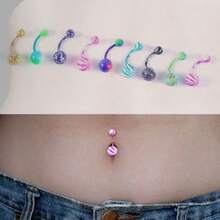 Stainless Steel Body Piercing Jewelry, Fashionable Belly Button Ring, Unisex - Multicolor - View 3
