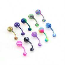 Stainless Steel Body Piercing Jewelry, Fashionable Belly Button Ring, Unisex - Multicolor - View 7