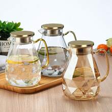 Kettle With 4 Cups Set,1800 Ml/60 Oz Glass Teapot With Stainless Lid,Olecranon Spout Light Pitcher,Glass Drink Maker For Cold Brew Coffee, Iced Coffee, Lemonade, Loose Leave Tea, Sun Tea, Cold Water,Kitchen Drinks Maker,Afternoon Tea Glass Containers - Transparent - View 6