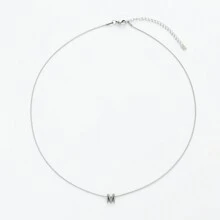 1條不過敏不鏽鋼蛇骨鏈,附英文字母,黃道十二宮吊墜,適用於女性、男性和女孩,附銀飾層