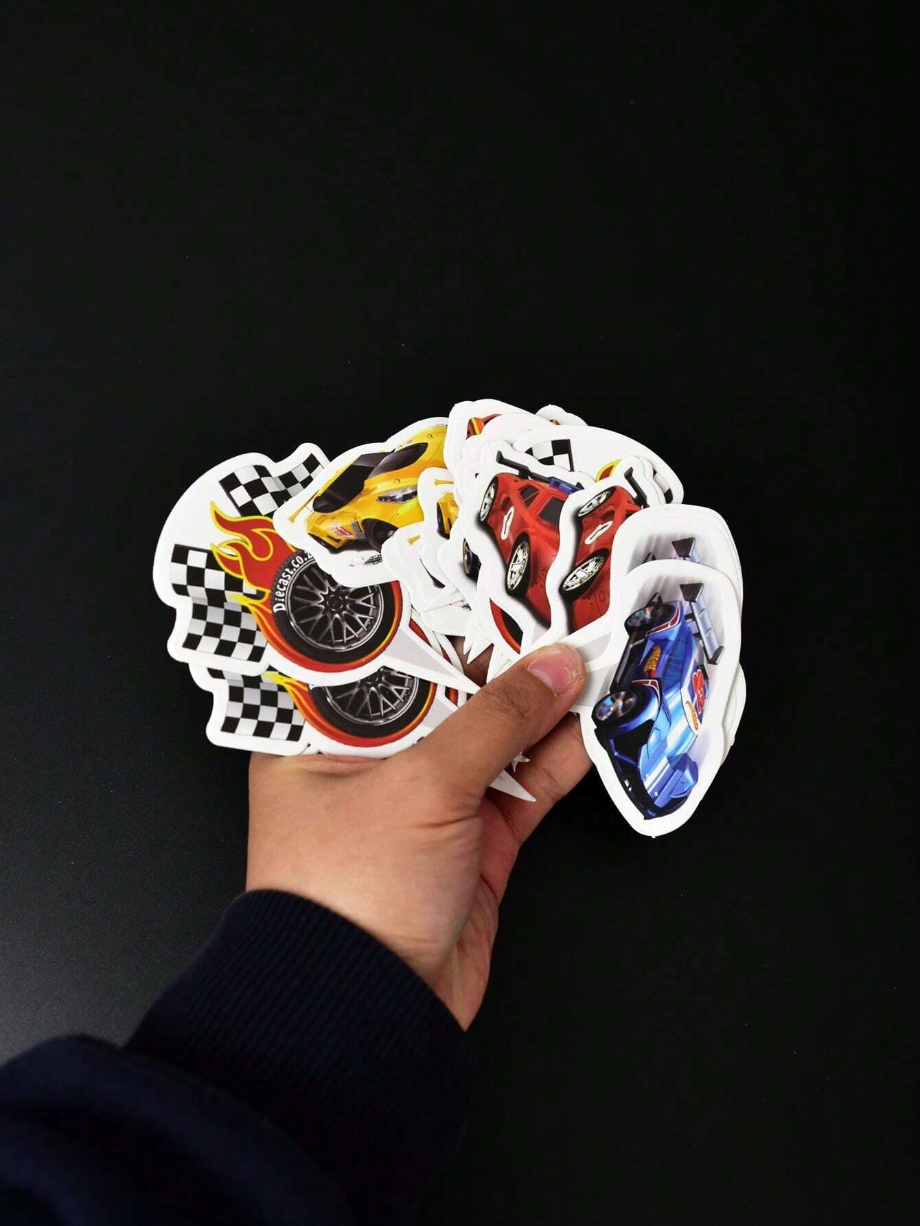 24pcs Racing Car Cake Topper Birthday Tire Cake Decorations Black And