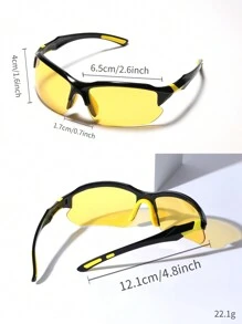 POLASUP 1pc Polarized Semi-Rimless Men's Outdoor Cycling Sports Glasses With Silicone Foot Cover, Soft Nose Pad, Windproof, Suitable For Sports And Travel Beach Accessories Glasses Shades Easy Comfort Casual Outfits Outdoor Cycling Glasses For Summer Beach Vacation,Outdoor,Travel