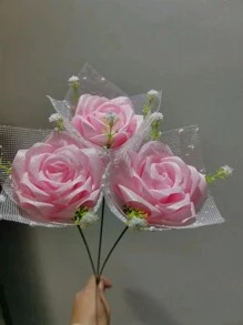 1 pieza de cinta colorida de 1cm/4cm de ancho para proyectos DIY, material para flores de rosa, cinta de satén para decorar pasteles, empaquetar regalos, tejer - Rosa - Ver 11