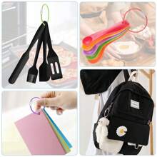 10pcs/Pack Stainless Steel Cable Wire Key Chain Rings For Travel, Luggage Tags, And Outdoor Activities Car Accessories Bag Charm School