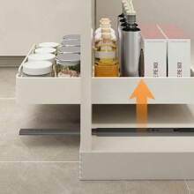 1 Pieza Cesta De Almacenamiento De Fregadero Extraíble De Metal Con Capacidad De Carga De 100kg, Organizador Deslizable Para Armario, Estante De Especias Para Botellas De Cocina, Estante De Ahorro De Espacio