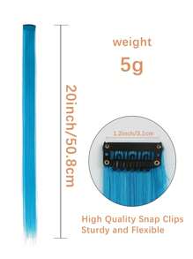 10 PCS Colored Clip In Hair Extensions 20 Inch Long Straight Hairpieces Clip In Synthetic, Halloween Cosplay Dress Up Fashion Party Christmas Carnival Music Festival New Year Gift For Women Kids Girls(RED)