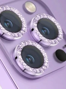 Protetor Lente de Câmera Brilhante Glitter ROXO -para iPhone Todos os modelos