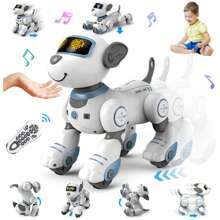 VATOS Robot Dog Children Remote Controlled Toy - Interactive Touch And Follow Robot Dog With 17 Functions, Programmable Dance Music RC Dog Robot Toy For Girls 3-12 Years - Blue - View 1