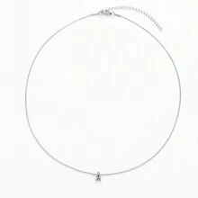 1條不過敏不鏽鋼蛇骨鏈,附英文字母,黃道十二宮吊墜,適用於女性、男性和女孩,附銀飾層