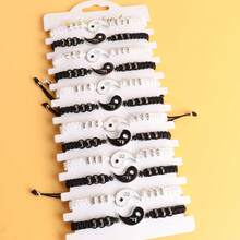 12入組/套編織友誼手環,八卦圖案設計 - 彩色 - 查看 2