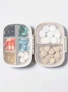 1pc Modern Portable Travel Medicine Organizer Box, Medication Storage Container - Pink - View 2