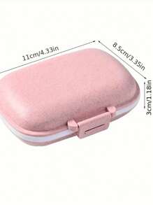 1pc Modern Portable Travel Medicine Organizer Box, Medication Storage Container - Pink - View 4