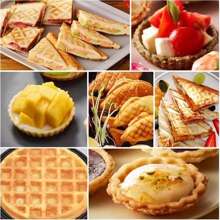 Waflera Mini Maquina Waffles Pequeña Redonda Hacer Desayunos - Negro - Ver 5