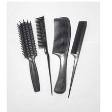 kit  Uso Diário Com 4  Peças Pente e Escova Acessórios de Beleza - Preto - Visão 1