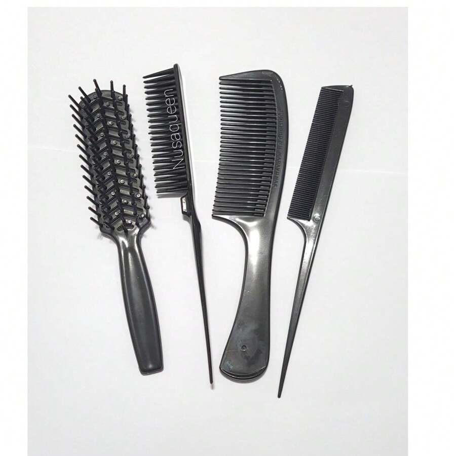 kit  Uso Diário Com 4  Peças Pente e Escova Acessórios de Beleza - Preto - Visão 1