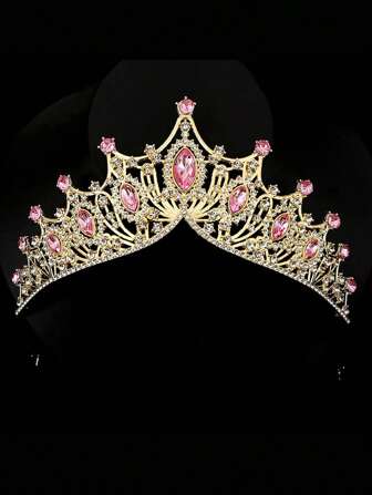 1 st Prinsesskrona Huvudbonad, Lyxig Legering Strass Bröllop Brudfest Krona, Brudtiara