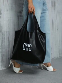Túi Tote Thời Trang Sức Chứa Lớn Mới Nhất 2024 Với Thiết Kế Tinh Tế Dành Cho Phụ Nữ, Có Thể Đeo Chéo Hoặc Đeo Vai, Lý Tưởng Cho Phong Cách Ins - màu đen - Xem 4