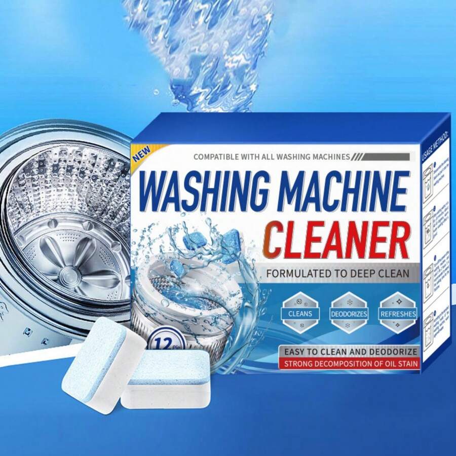 12Pack/24Pack Washing Machine Cleaner Descaler, Deep Cleaning Tablets