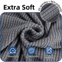 YSTYLE Sofa Cover 1/2/3/4 Seater With Armrest, Stretch Sofa Cover Non-Slip, Modern Sofa Cover For Dogs Pets, Breathable Couch Cover With Elastic Bottom - Light Grey - View 3