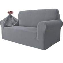 YSTYLE Sofa Cover 1/2/3/4 Seater With Armrest, Stretch Sofa Cover Non-Slip, Modern Sofa Cover For Dogs Pets, Breathable Couch Cover With Elastic Bottom - Light Grey - View 9
