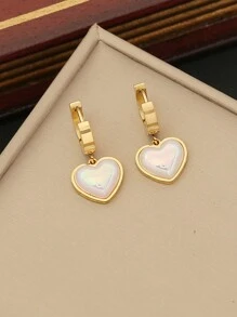 1 件最新设计白色心形项链 18k 金不锈钢首饰套装 适合女士情人节、妈妈、母亲、母亲节、礼物 - 項鍊套裝 - 查看 4