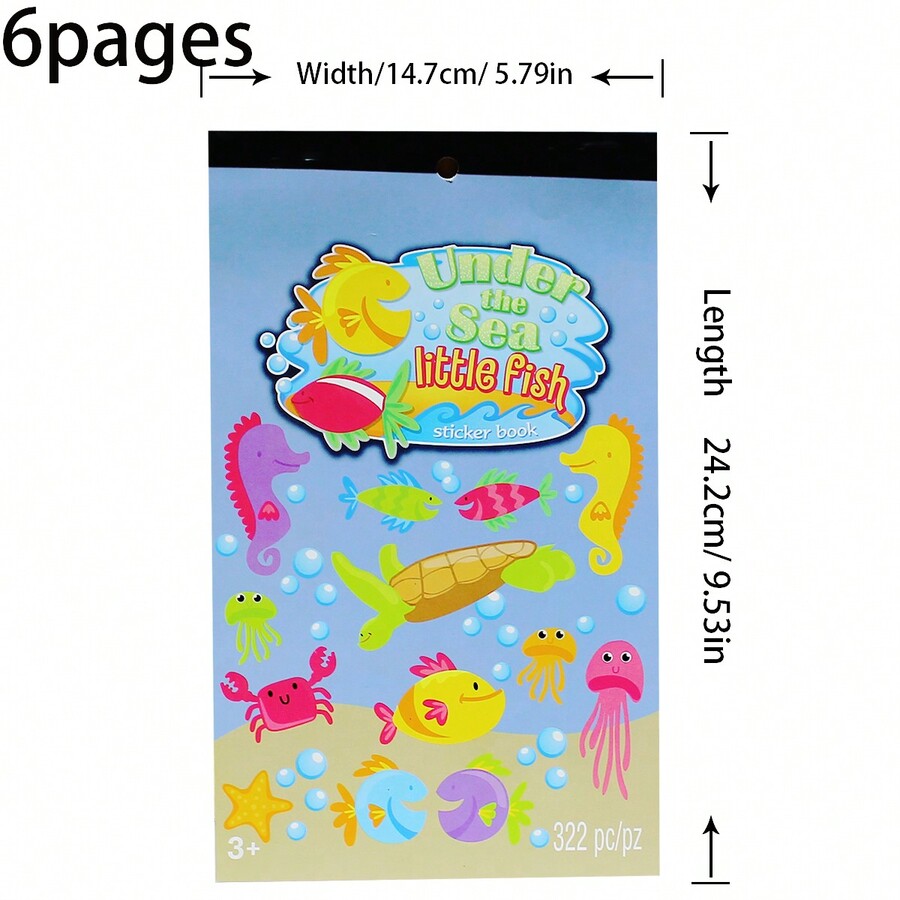 DIY Underwater World Sticker Book (1 Book With 6 Pages) SHEIN UK