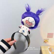 1入女士瘋狂卡通毛絨玩具12星座髮箍，日常使用(毛絨玩具髮夾的顏色和款式隨機選擇)頭飾 - 彩色 - 查看 16
