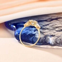 Nhẫn bạc 925 Moissanite 2.0ct dành cho nữ D VVS Vòng Halo Nhẫn đính hôn Giáng sinh Mỹ Nhẫn cưới Trang sức Kim cương giả Trang sức cô dâu Nhẫn kim cương giả - Vàng - Xem 4