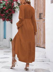 Women Dresses - 鏽棕色 - 查看 3