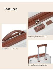 (14"+20") 2 Pcs Rose Gold Carry On Luggage With USB Port, PP Lightweight Suitcase With 14 Inch Case, Expandable Luggage 2 Piece - 紫色 - 查看 9