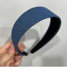 1 stuk Koreaanse vintage denim hoofdband, brede effen haaraccessoires met brede rand voor dames, haarband, haarringen
