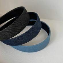 1 stuk Koreaanse vintage denim hoofdband, brede effen haaraccessoires met brede rand voor dames, haarband, haarringen