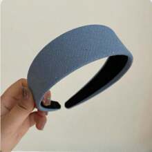 1 stuk Koreaanse vintage denim hoofdband, brede effen haaraccessoires met brede rand voor dames, haarband, haarringen