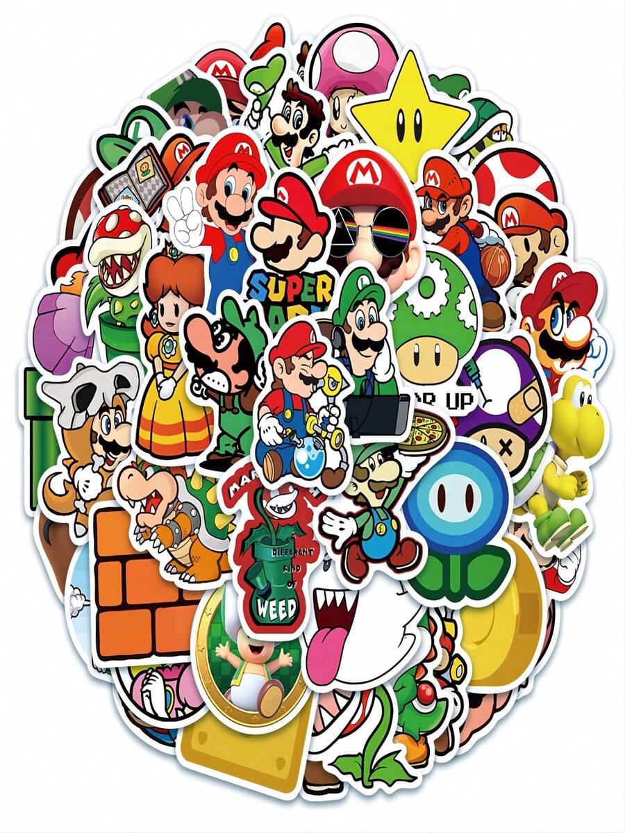 SuperMario 50pcs Cartoon Printed Random Stickers for Sale Australia