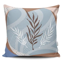 Kit 4 Capas de Almofadas Decorativas Estampadas 45 cm x 45 cm - Azul e Branco - Visão 5