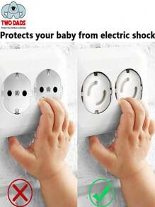 TWO DADS 20 Ổ cắm an toàn cho trẻ em màu trắng kiểu Châu Âu Vỏ bảo vệ ổ cắm không có lỗ Ngăn ngừa điện giật Bảo vệ an toàn cho gia đình Chất liệu ABS Thích hợp cho ổ cắm ít sử dụng Quà tặng trang trí gia đình Tiệc mừng em bé - trắng - Xem 2