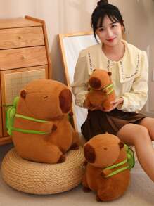1pc Capybara Plush Toy, Cute Water Deer Figure Stuffed Animal Doll